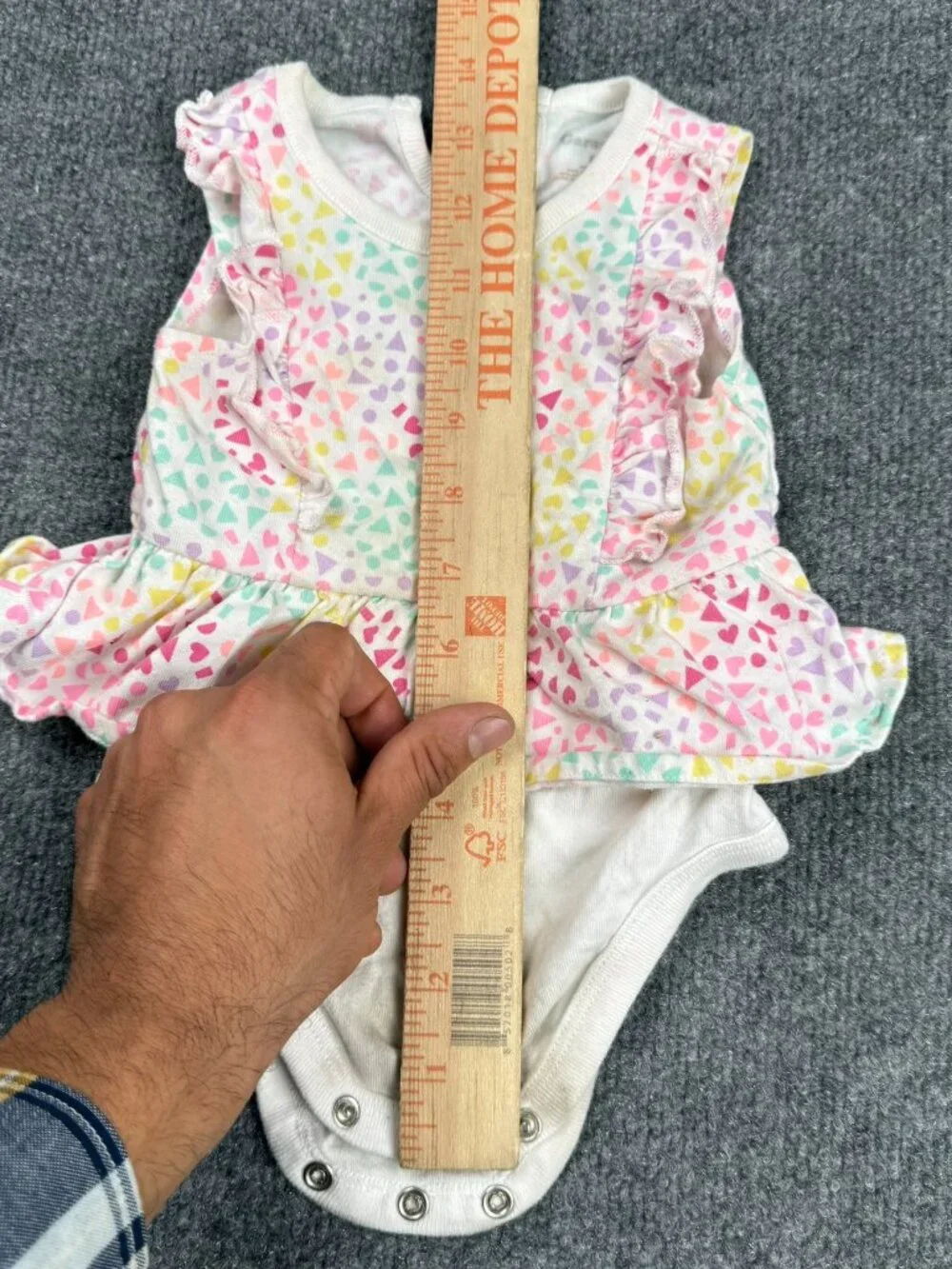 Garanimals Infant Girls 6-9M Ruffle Dress Onesie Cotton Fabric Stains